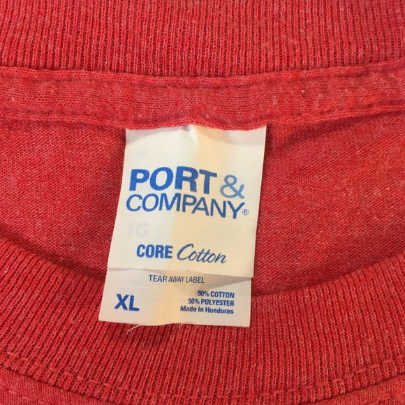 #79 Port & Company Core Cotton TNT Fireworks Red Short Sleeve Mens T-shirt Sz XL - Picture 8 of 10